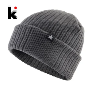 H4355bb6d39a44675897425fde7ce010bM.webp Winter Hats For Men Knitted Wool Solid Color Beanie Hat.
