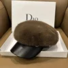 S2051fa21dae84bfb9a21e54dfde74032r.webp Vintage Mink Fur Beret Women Luxury Versatile Artist Hat.