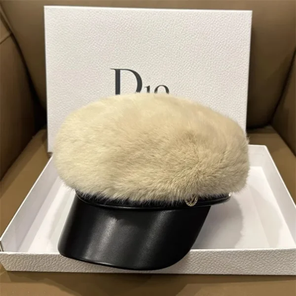 S55f9cee282c5451dade320ea2bfdd7f6x.webp Vintage Mink Fur Beret Women Luxury Versatile Artist Hat.