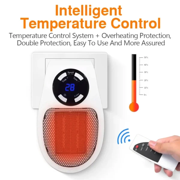 S5e85d7c8fd5142f099fe0b2070412f5eV.webp Plug In Electric Heater 500W Portable Room Heater Remote Control