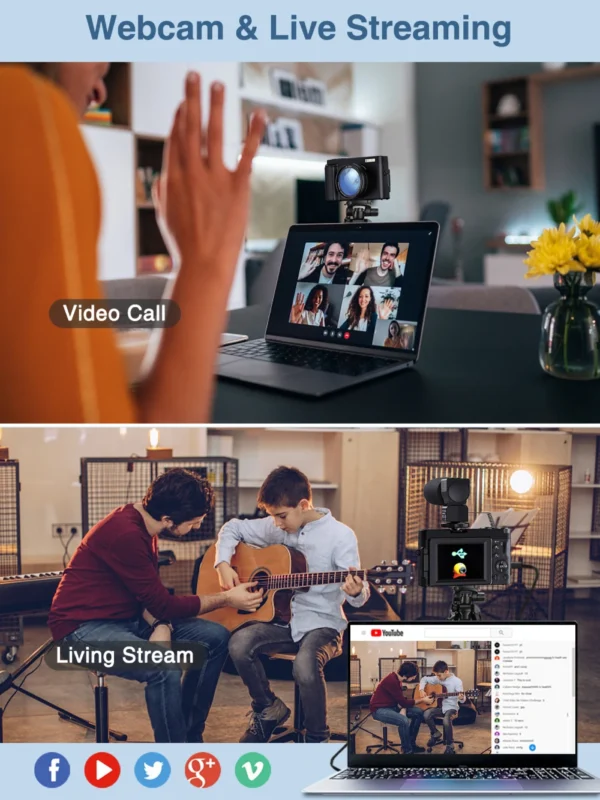 4K Digital Camera for Photography and Video Autofocus Anti-Shake 48MP