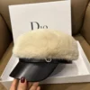 S82fc8f7c11484660b1ba7ab698752670h.webp Vintage Mink Fur Beret Women Luxury Versatile Artist Hat.