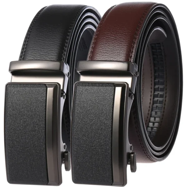 Men's Leather Belts Fashion Automatic Buckle Cowskin.