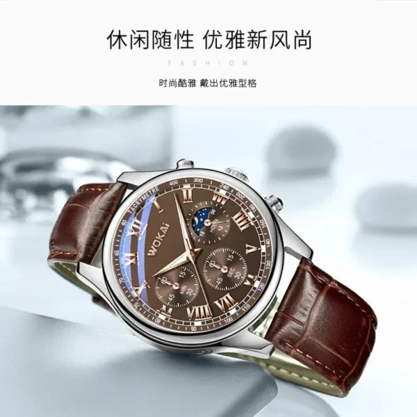 Luxury Brand Watch Mens Quartz Watches Leather Strap