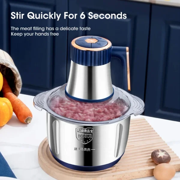 Scff06bcac56d41bd8bfdf50f78f71ca8D.webp 5L Electric Meat Grinders Food Crusher Stainless Steel Multifunctional Vegetable Slicer Processor Chopper Kitchen Appliance