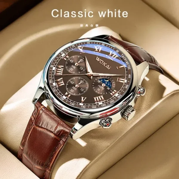 Luxury Brand Watch Mens Quartz Watches Leather Strap